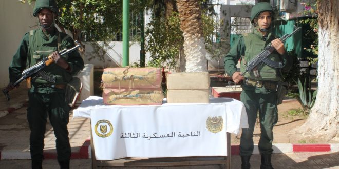 احباط محاولة إدخال كميات ضخمة من المخدرات عبر الحدود مع المغرب، تُقدر بـ (18)